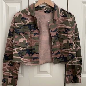 Cropped pink camo jacket
